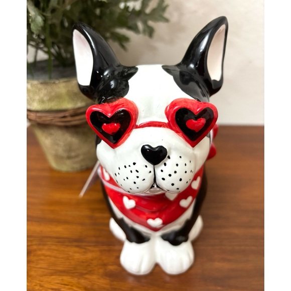 VALENTINES DAY FRENCHIE FIGURINE FRENCH BULLDOG HEART SUNGLASSES NOVELTY WHIMSY - Picture 3 of 8